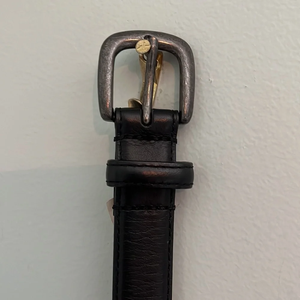 Janie & Jack boys black genuine leather belt - size 4-5